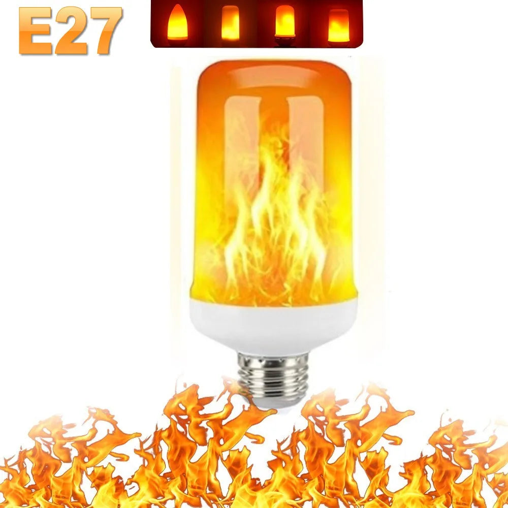 LED FLAME LIGHT PARTY LAMP - 4 MODES SIMULATING FIRE-E14 3Modes A-The Livary