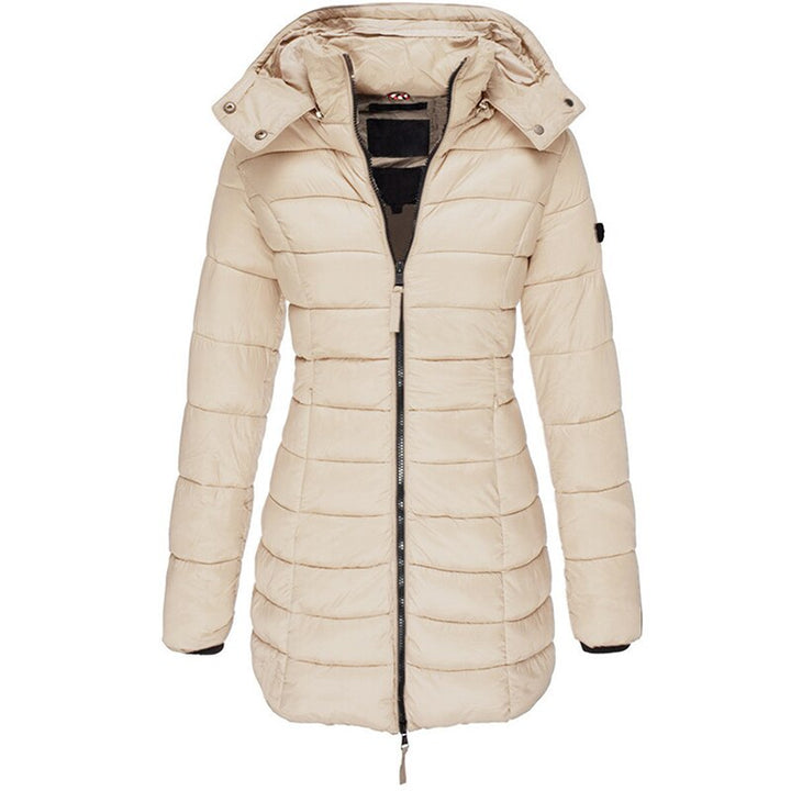Warm Ladies Down Jacket with Hood - Olivia-Khaki-S-The Livary