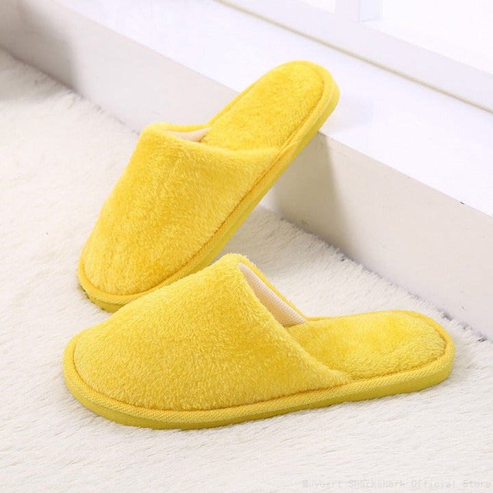Comfortable Fur Slippers - Sofie-Yellow-3.5-The Livary