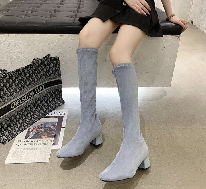 Comfortable High Boots with Thick Heel - Larissa