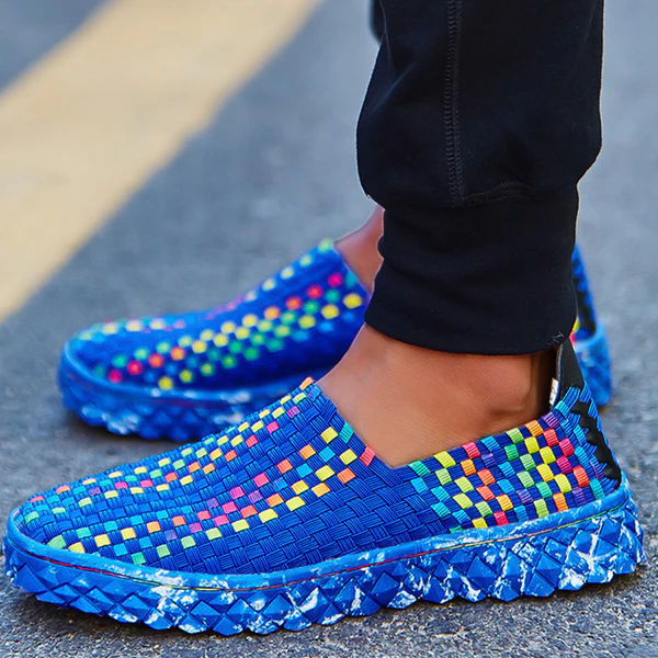 Recycled women's comfort sneakers with memory foam - Eliana-Blue-2.5-The Livary