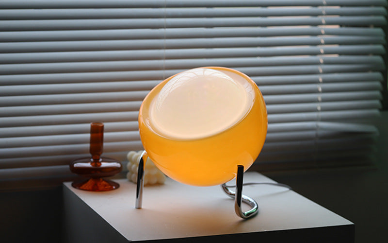 RETRO GLASS TABLE LAMP - ATMOSPHERIC NORDIC NIGHT LIGHTING-The Livary
