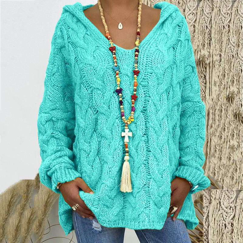 Timeless Cable Knit Sweater for Women - Maelle-Sky blue-S-The Livary