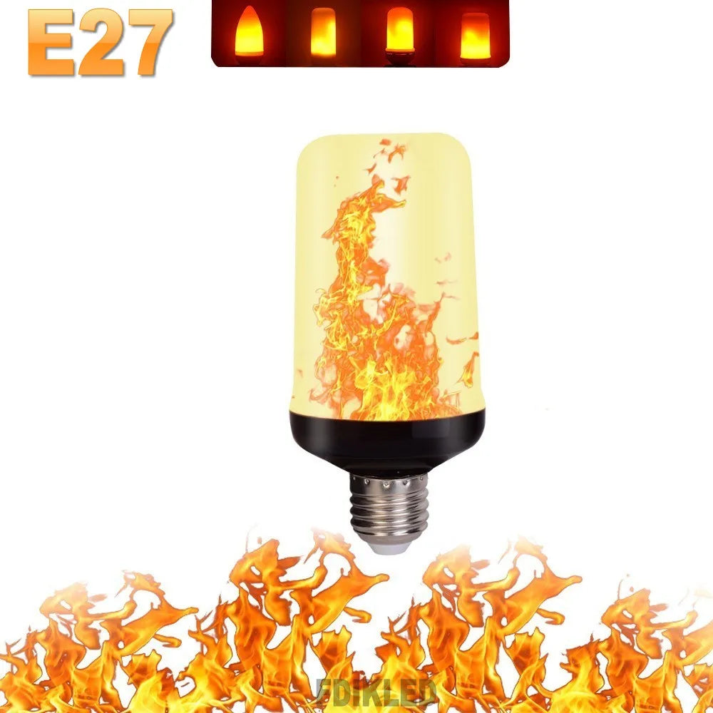 LED FLAME LIGHT PARTY LAMP - 4 MODES SIMULATING FIRE-E14 3Modes A-The Livary
