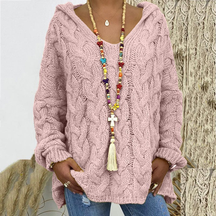 Timeless Cable Knit Sweater for Women - Maelle-Pink-S-The Livary