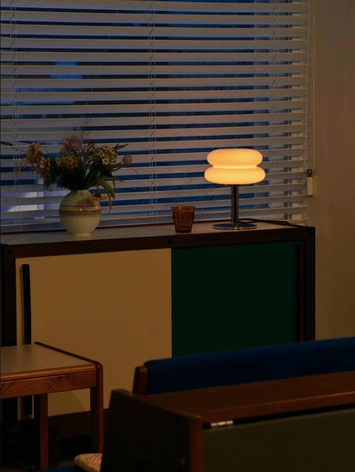 DESIGNER GLASS TABLE LAMP - AMBIENT LED LAMP FOR BEDROOM AND STUDY-Yellow-The Livary