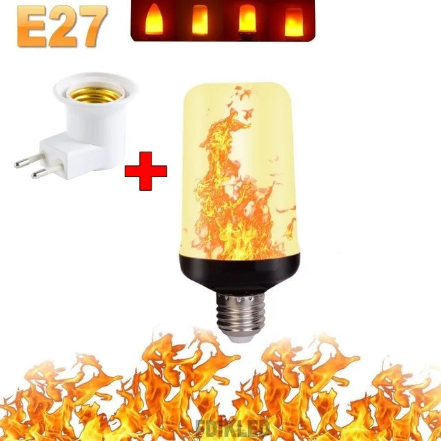 LED FLAME LIGHT PARTY LAMP - 4 MODES SIMULATING FIRE-E14 3Modes A-The Livary