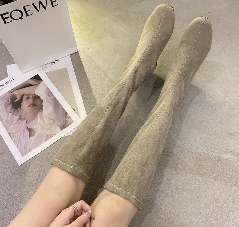 Comfortable High Boots with Thick Heel - Larissa