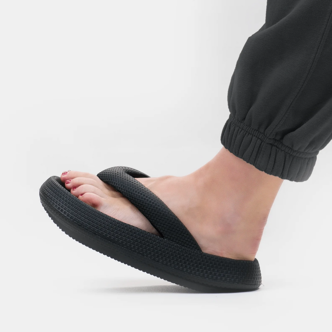 Cloud Soft Unisex Comfort Flip Flops – Leona-Black-3.5-4-The Livary
