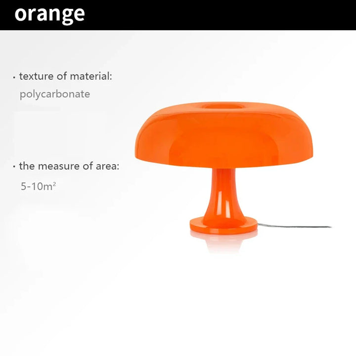 DESIGNER LED TOADSTOOL TABLE LAMP - MODERN MINIMALIST FOR BEDROOM & LIVING ROOM-Orange-EU Plug-The Livary