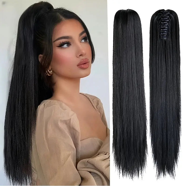 Hair extension Ponytail 21.7 inches – Veloura-Style-Dark brown-The Livary