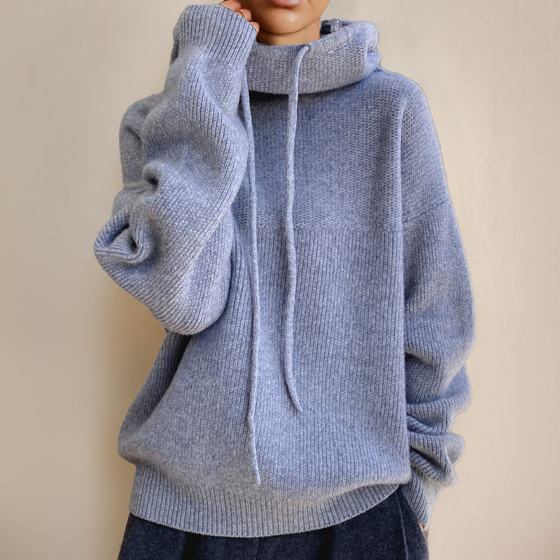 Comfortable Merino Wool Women's Sweater - Isabelle-Blue-S-The Livary