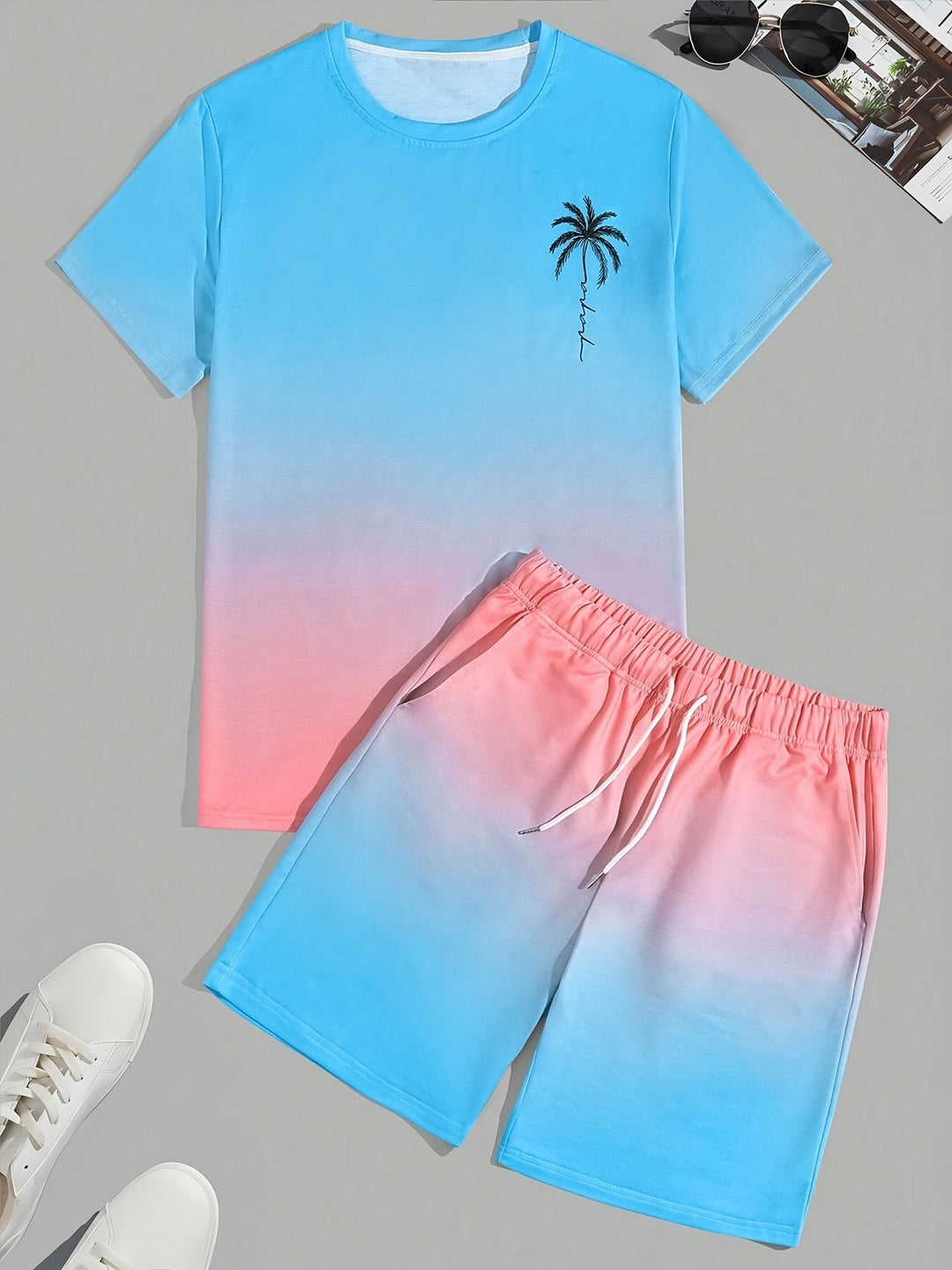 Trendy men's summer set consisting of a T-shirt and shorts - CoolFlex-S-The Livary