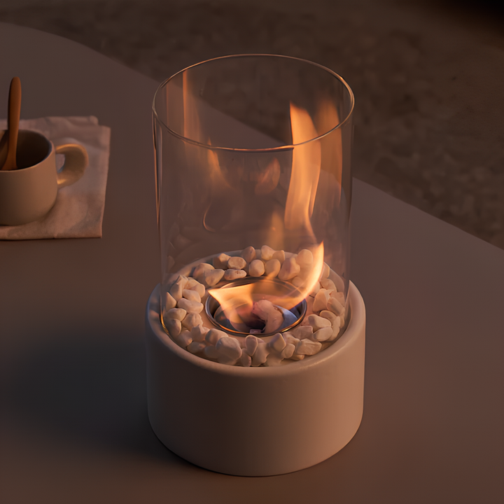 Classic Oil Lamp with Open Flame - Lumora-White-Medium-The Livary