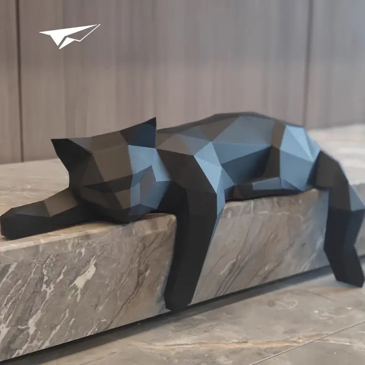 Modern Cat Figurine - Luna-Black-The Livary