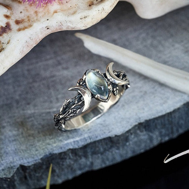 Stylish Moonstone Statement Ring - Iris-Moon-2.01 in-The Livary