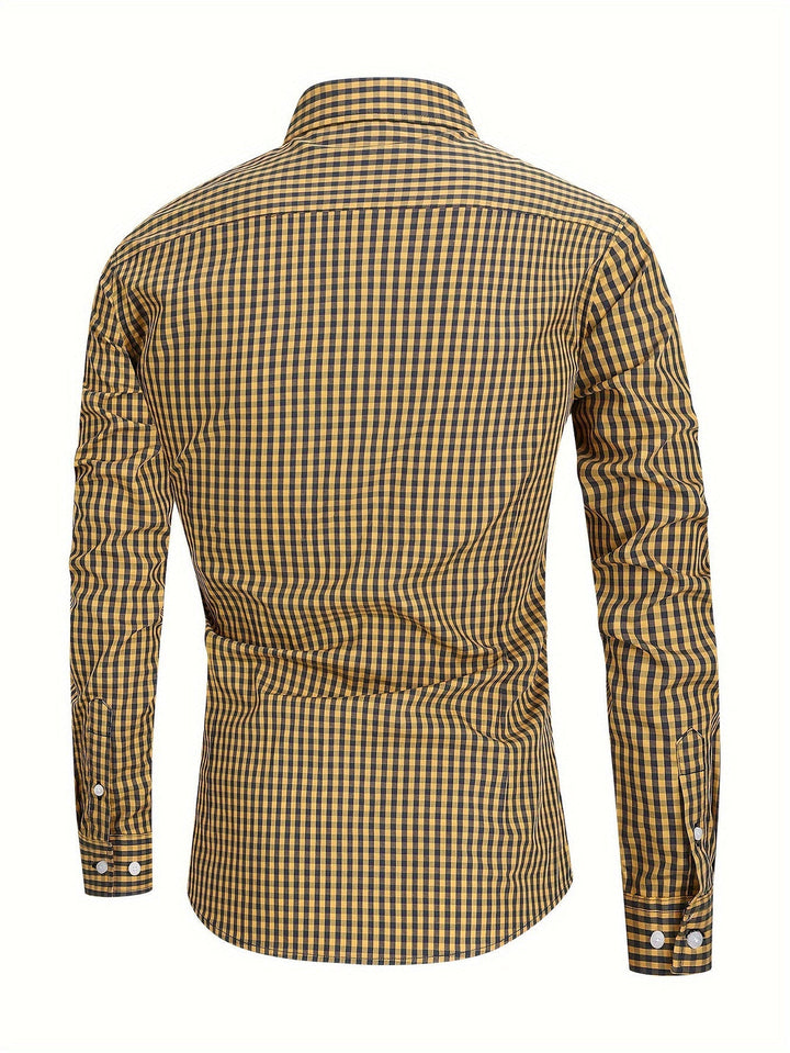 Checked Men’s Shirt with Comfortable Fit - Jules-Dark blue-XS-The Livary
