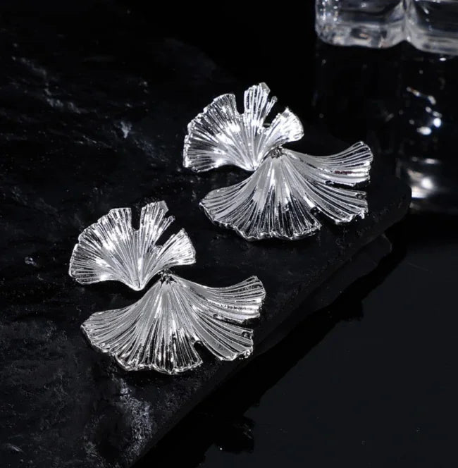 Flower Earrings in Gold and Silver - Liora-Silver-The Livary
