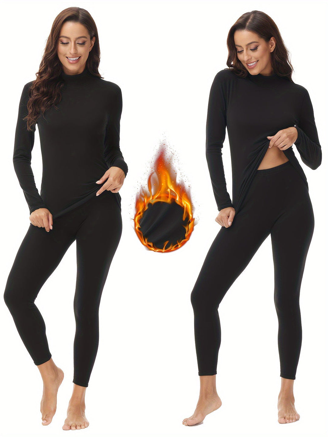 Two-piece Thermoset for the Cold Winter Months - Serena-Black-XS-The Livary