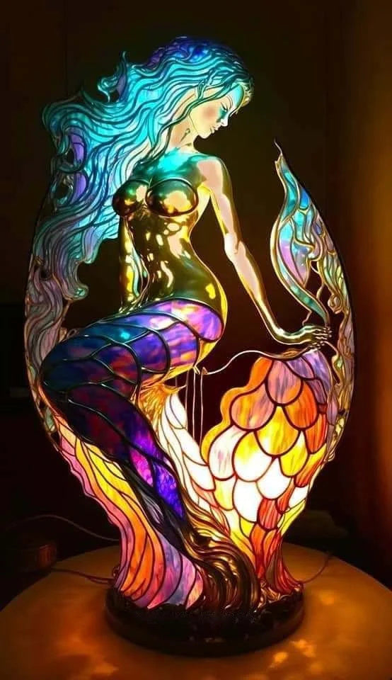 Modern Art Lamp - LumiAura-Mermaid-5.91 inches-The Livary