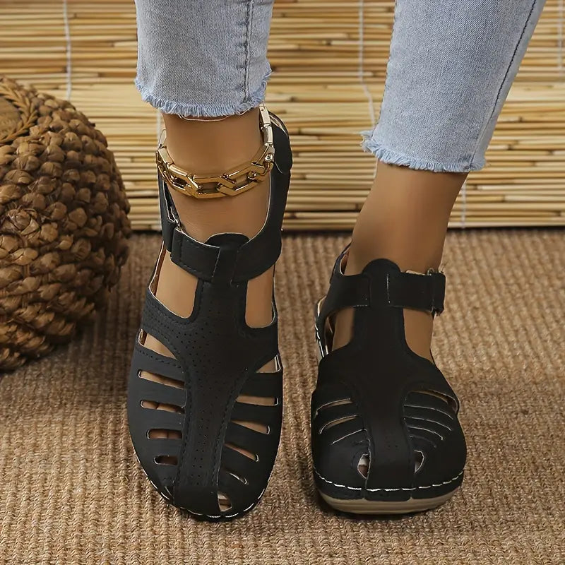 Trendy women's comfort sandals with orthopedic support – Mirella-Black-3-The Livary