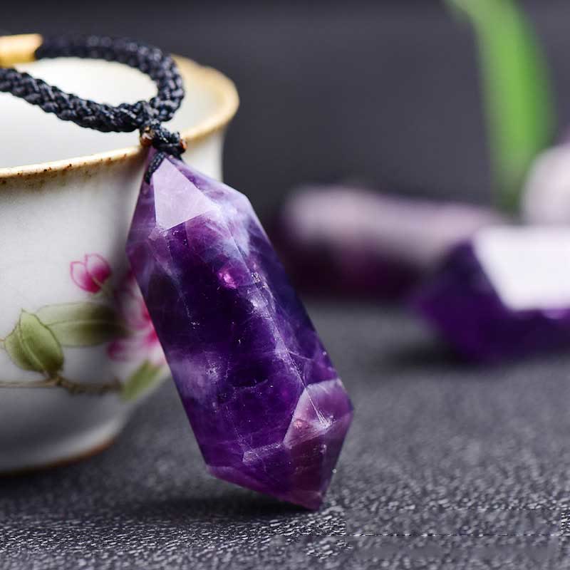 Natural Crystal Amethyst Healing Necklace - Lyra-Amethyst-The Livary