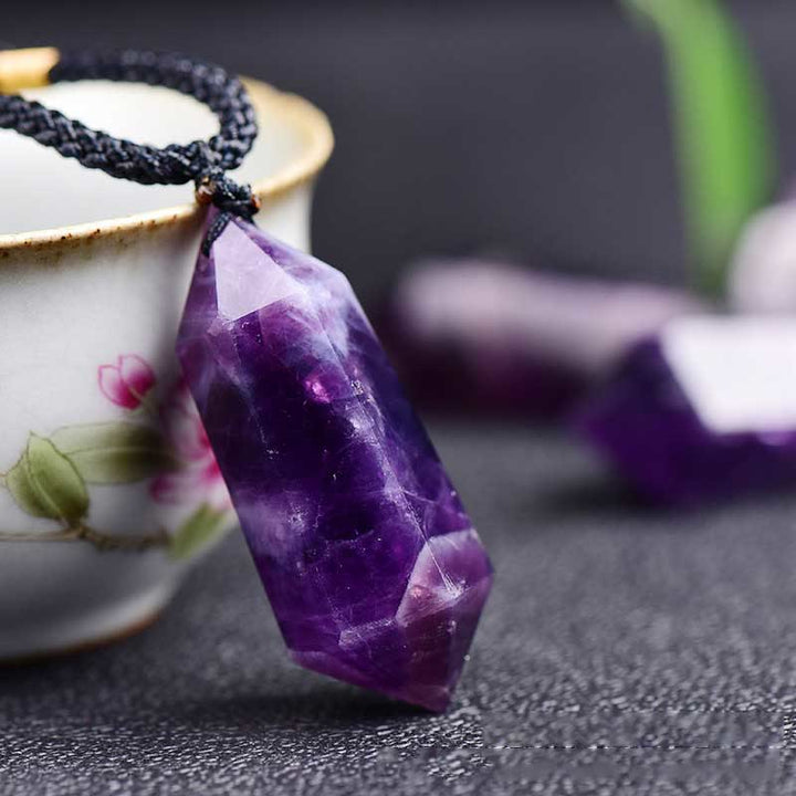 Natural Crystal Amethyst Healing Necklace - Lyra-Amethyst-The Livary