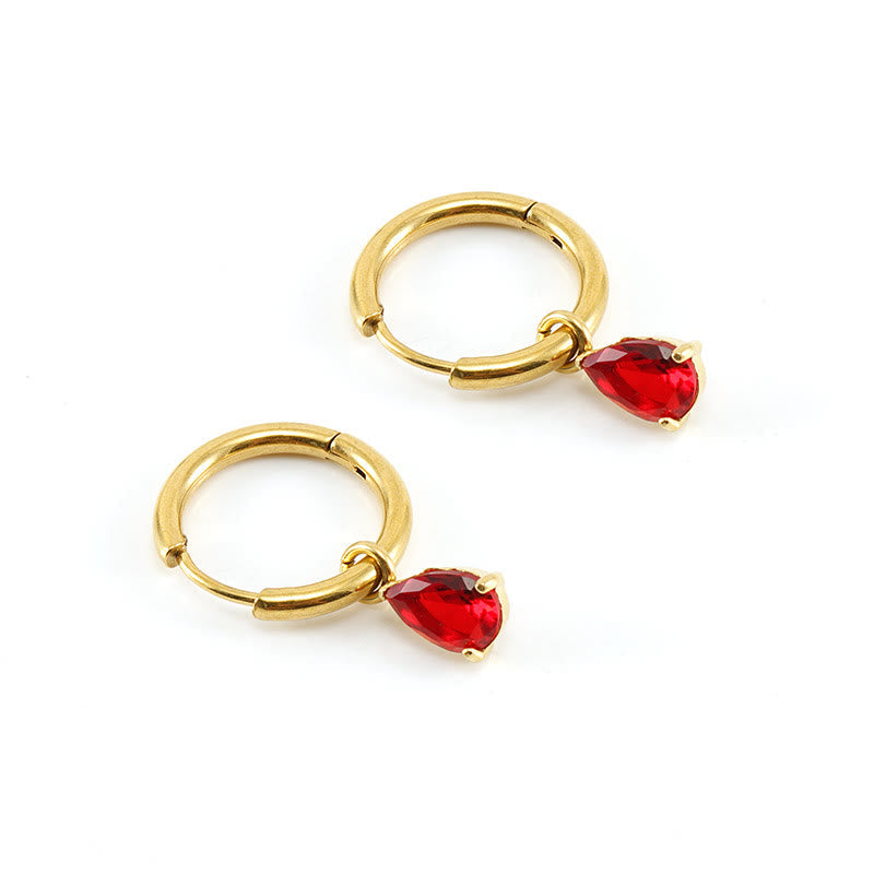 Stylish Garnet Birthstone Jewelry Set - Liora-Earrings-The Livary