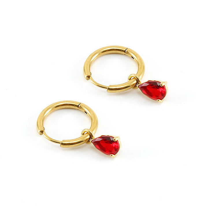 Stylish Garnet Birthstone Jewelry Set - Liora-Earrings-The Livary