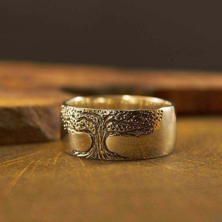 Stylish Tree of Life Ring - Lina-Gold-1.93 in-The Livary