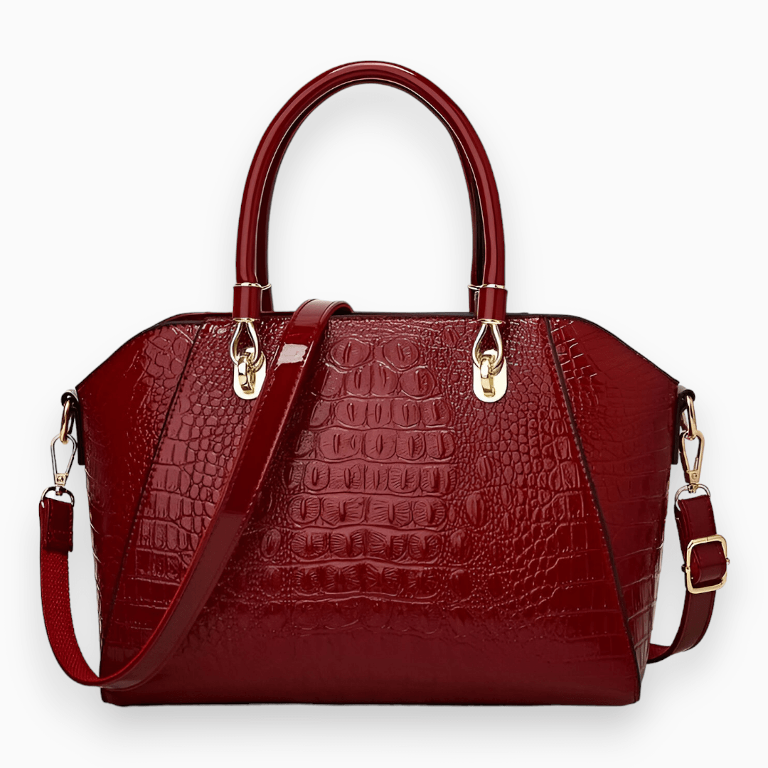 Luxury Ladies Tote Bag - Celeste-Bordeaux red-The Livary