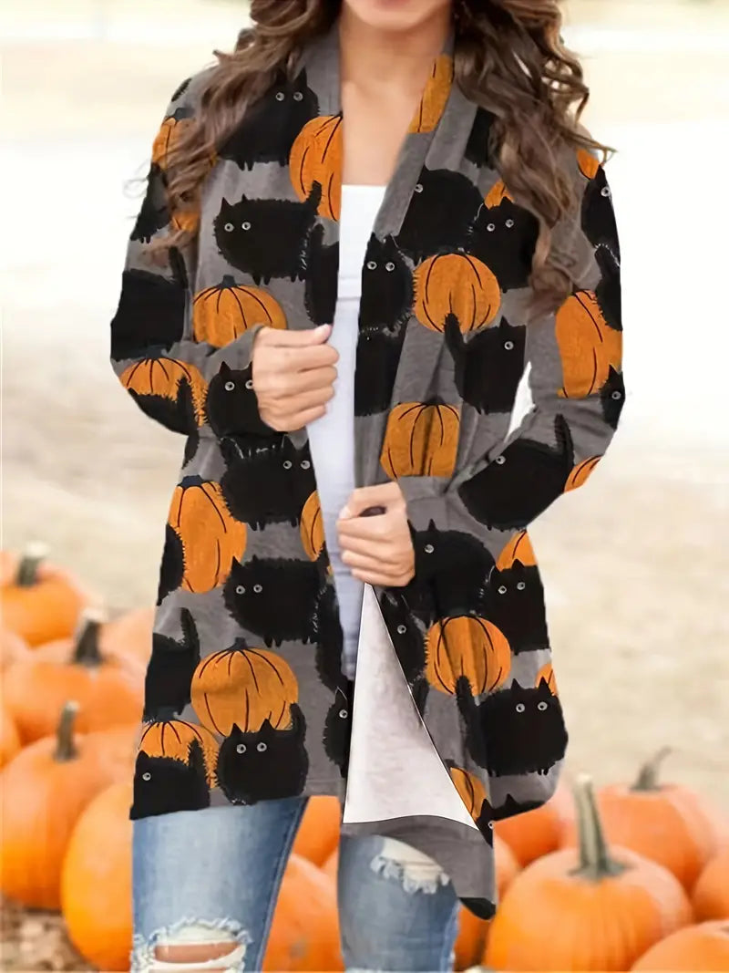 Casual Halloween Pumpkin Ladies' Vest - Luna