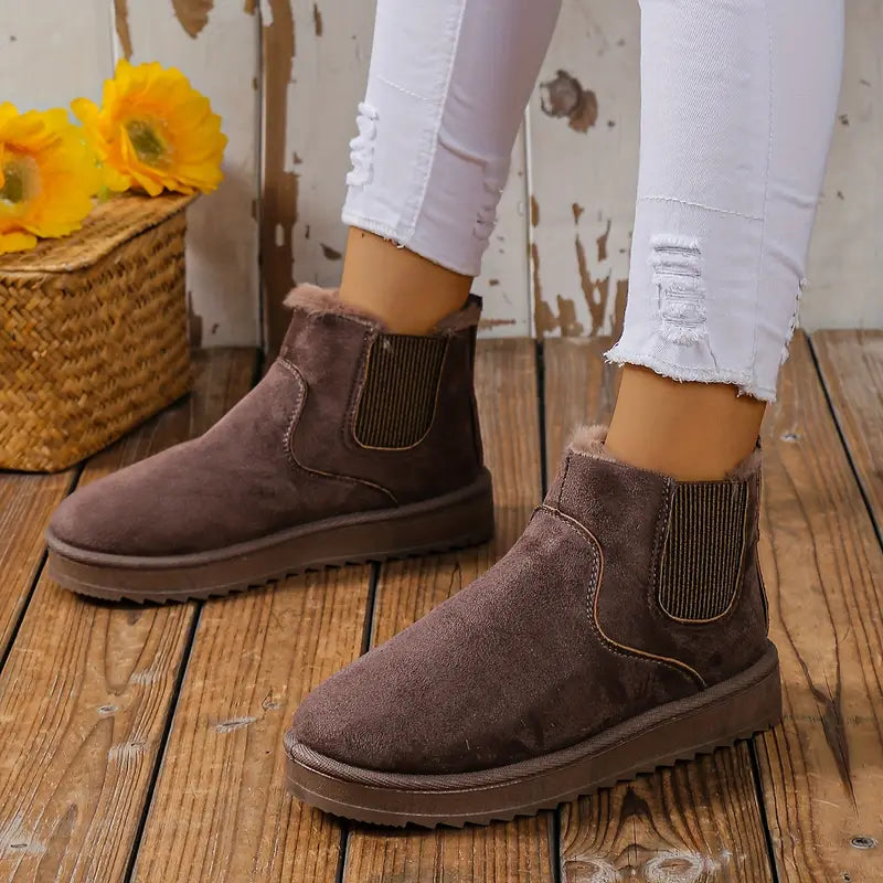 Comfy Thermal Slip-on Snow Boots - Sofia-Black-2.5-The Livary