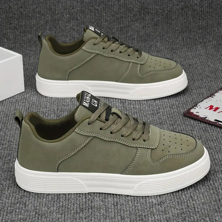Men's hiking shoes made of suede leather with comfort sole & style – Marco-Green-6-The Livary