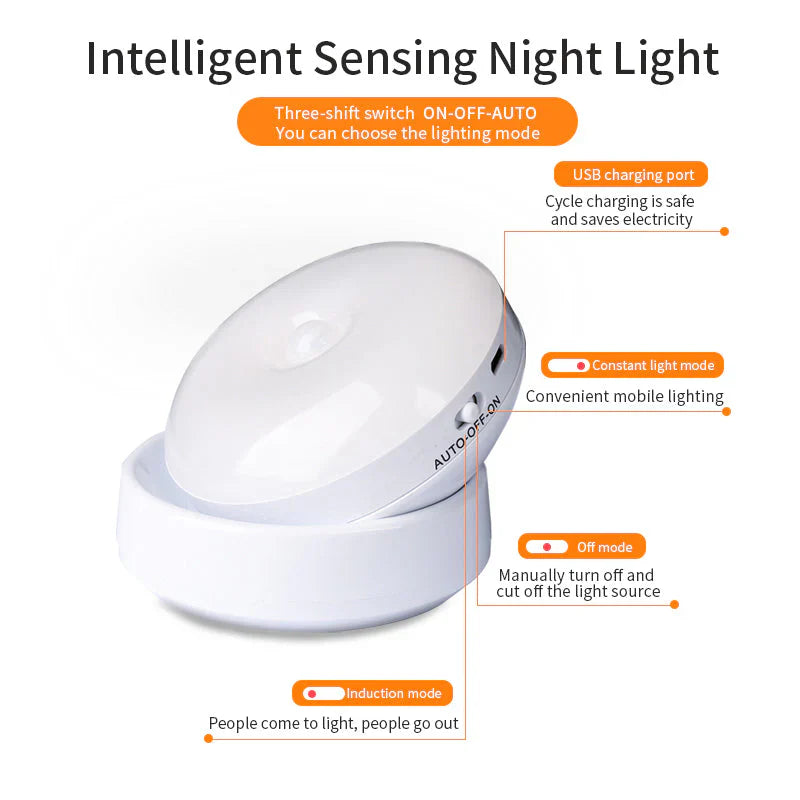 Smart Motion Sensor Night Light - Elara-White-The Livary