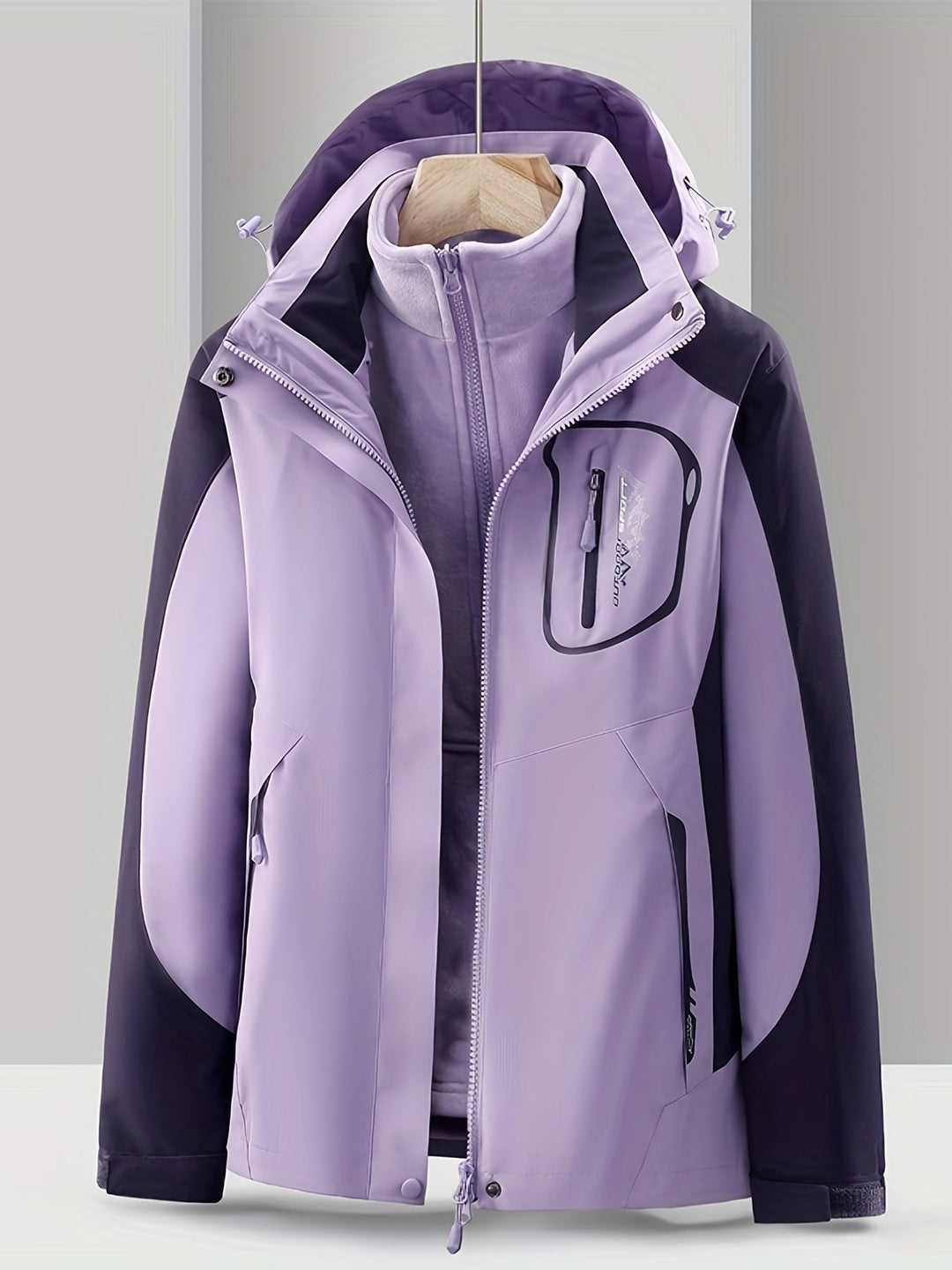 3-in-1 Waterproof Jacket - Nora-Purple-XS-The Livary
