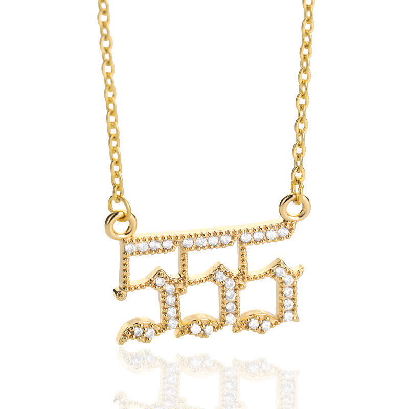 Zirconia Angel Numbers Necklace - Seraphina-Gold-555-The Livary
