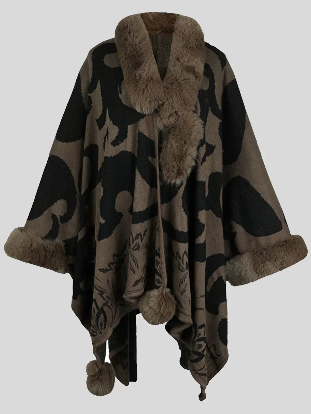 Stylish Winter Poncho for Women - Elora-Brown-S-The Livary