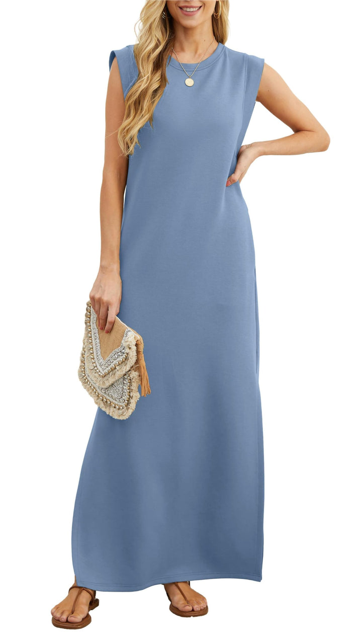 Airy maxi dress with pockets for women – Romy-Denim blue-S-The Livary