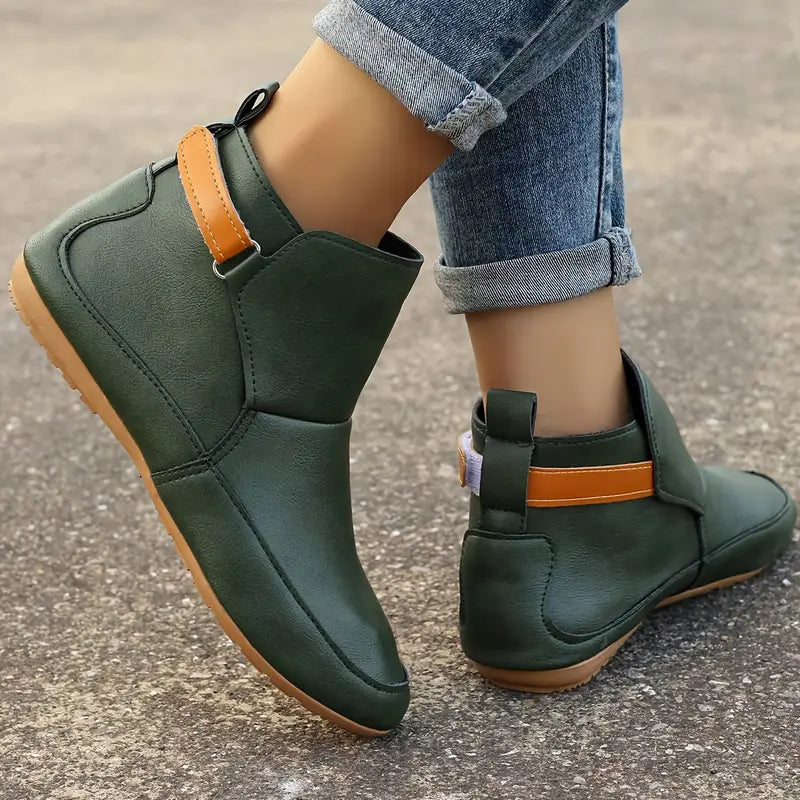 Comfortable Ladies Ankle Boots - ErgoFit-Green-3.5-The Livary