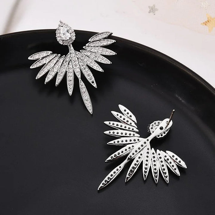 Silver Angel Wing Earrings - Celeste-The Livary