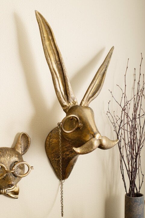 Playful Animal Head Wall Decoration - WallCritters-Hare-The Livary