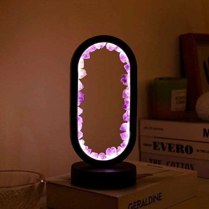Handmade Amethyst Lamp - Serenith-Amethyst Black-The Livary