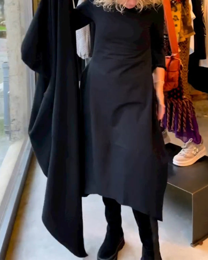 Classic Black Midi Dress - Sofia-S-The Livary