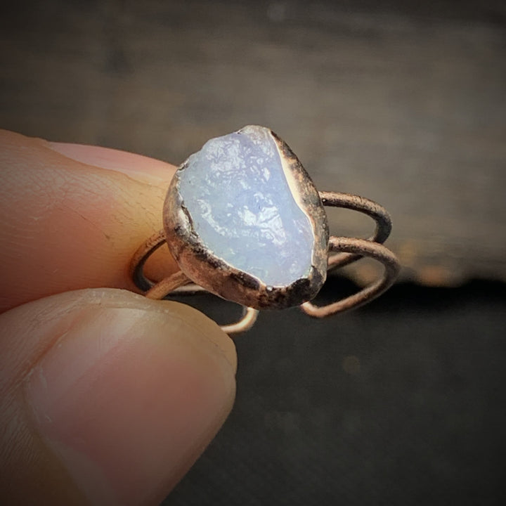 Natural Raw Birthstone Ring - Selina-January & Pomegranate-The Livary