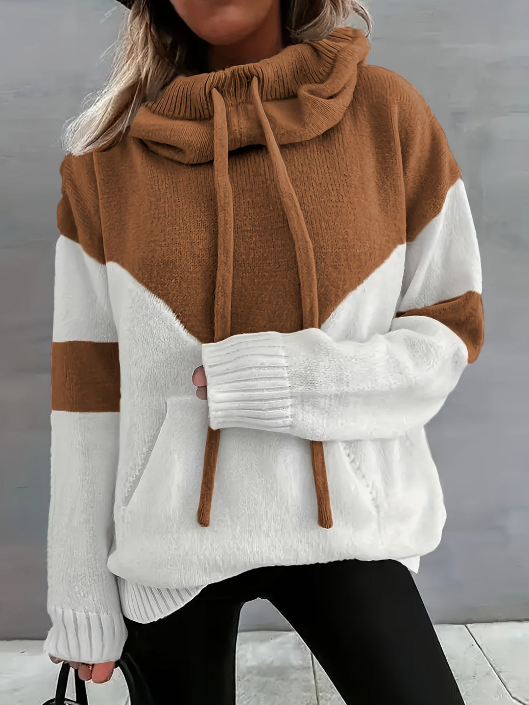 Comfortable Hoodie with Drawstring - Maya-Brown-S-The Livary