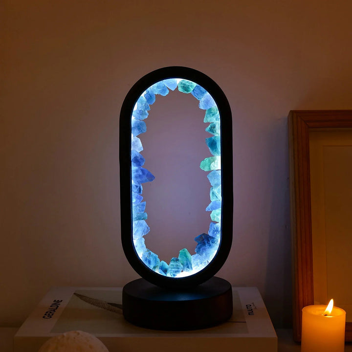 Handmade Amethyst Lamp - Serenith-Amethyst Raw Black-The Livary