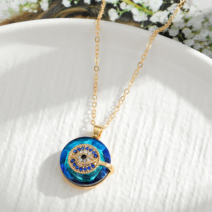 "You will always be protected" - Evil Eye Necklace-Evil Eye#Round Gold-The Livary
