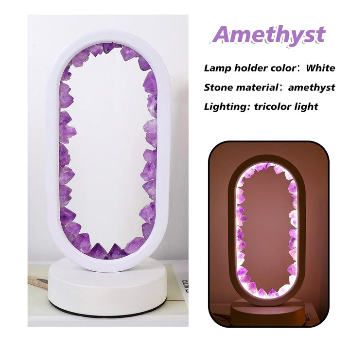 Handmade Amethyst Lamp - Serenith-Amethyst Raw Black-The Livary