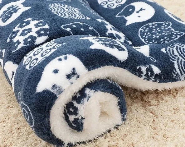Warm Cat Blanket - SnuggleSoft-Blue & Cat-S-The Livary
